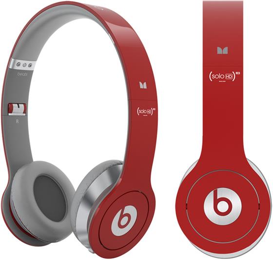Beats Solo HD On Ear Red - skládací sluchátka červená s ovládáním