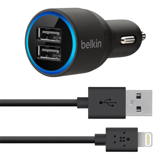 BELKIN USB autonabíječka (2x 2,1 A) + Lightning kabel pro iPhone 5/iPod/iPad, černá