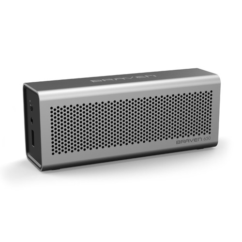 Braven 650 - bezdrátový BT reproduktor - stříbrný hliník