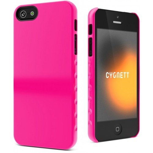 Cygnett AeroGrip Form, pouzdro + folie pro iPhone 5S/5 - růžové