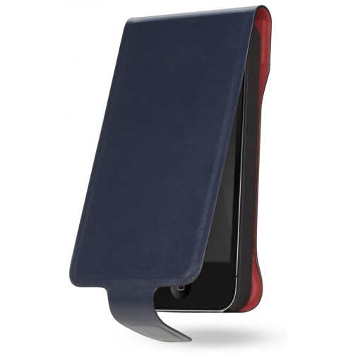 Cygnett Lavish, kožené pouzdro + folie pro iPhone 5S/5 - modro-červené