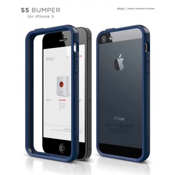 ELAGO S5 Bumper, rámeček pro iPhone 5S/5, modrý