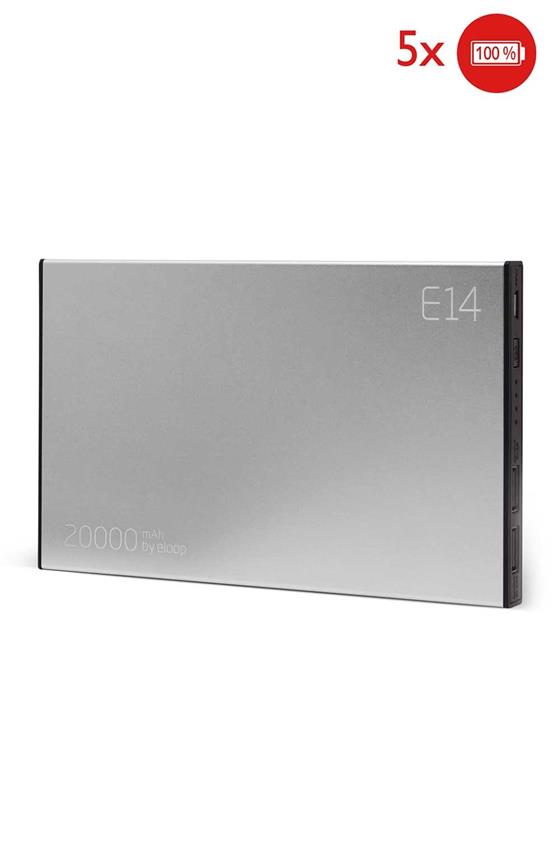 ELOOP by EPICO E14, externí baterie s kapacitou 20000mAh - stříbrná
