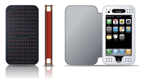 Hama - kožené pouzdro pro iPhone 3G a 3GS, bílo-šedé