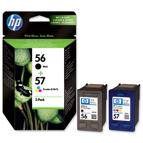 HP Ink Cart 2-Pack, C6656 + C6657, SA342AE, black/color, No.56 + No.57, 520/500s