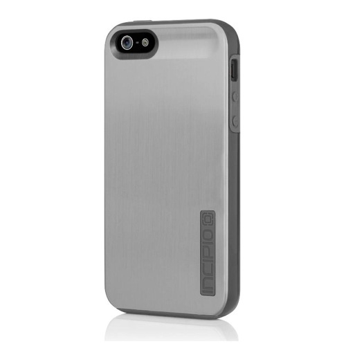 Incipio Dual Pro Shine, dvouvrstvé pouzdro + folie pro iPhone SE/5S/5 - stříbrno-šedé