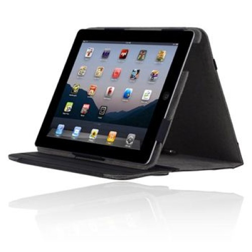 Incipio Premium Kickstand, pouzdro + stylus pro iPad 2 a iPad (3. a 4. generace), černá barva