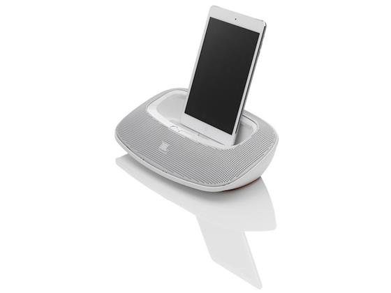 JBL OnBeat Mini - bezdrátové bílé reproduktory pro iPhone 5/iPad 4 (s lightning dock konektorem)