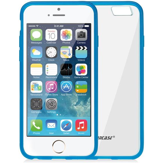 Jison Case, průhledný TPU obal pro iPhone 6, modrý okraj
