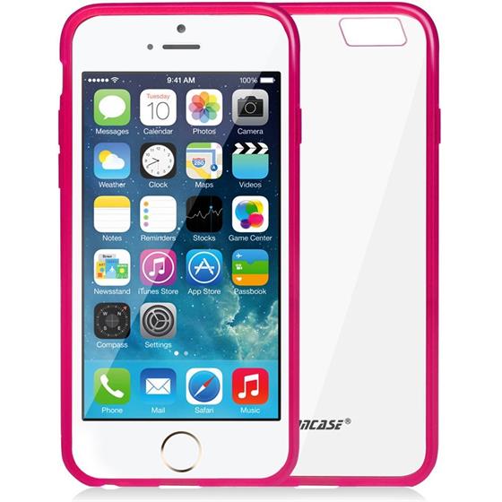 Jison Case, průhledný TPU obal pro iPhone 6, růžový okraj