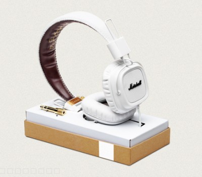 Marshall Major - White - kvalitní uzavřená sluchátka s mikrofonem