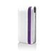 Marware Accent, ko�en� pouzdro pro iPhone 4, �ern�, b�lo-fialov�
