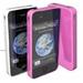 muvit miniGel Glazy, 2 silikonov� pouzdra pro iPhone 4 a 4S, fialov� a b�l�