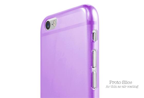pinlo Proto Air, průhledný TPU obal pro iPhone 6S/6, fialový