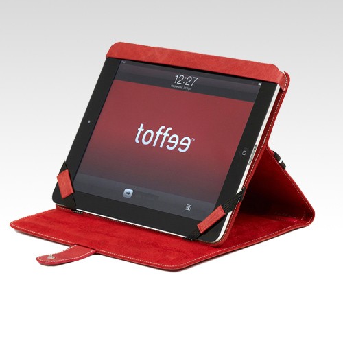 Toffee červený kožený obal/stojánek (iPad 2,3,4)