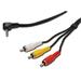 Video + Audio kabel, stereo 3.5mm 4 pinov� - 3x CINCH RCA st�n�n�, M/M, 1,5m
