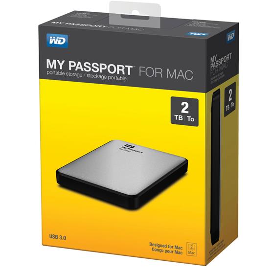 WD My Passport for MAC, 2TB, USB 3.0 stříbrný (ext. HDD 2.5")