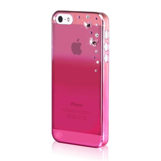 Zadní kryt Bling My thing Butterflies Pink Metallic Light Rose pro iPhone 5 - made with Swarovski® elements