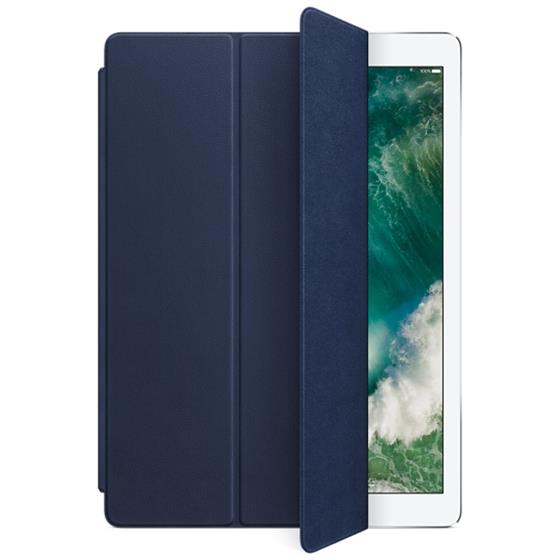 Apple Leather Smart Cover - kožený kryt na 12,9" iPad Pro – půlnočně modrý