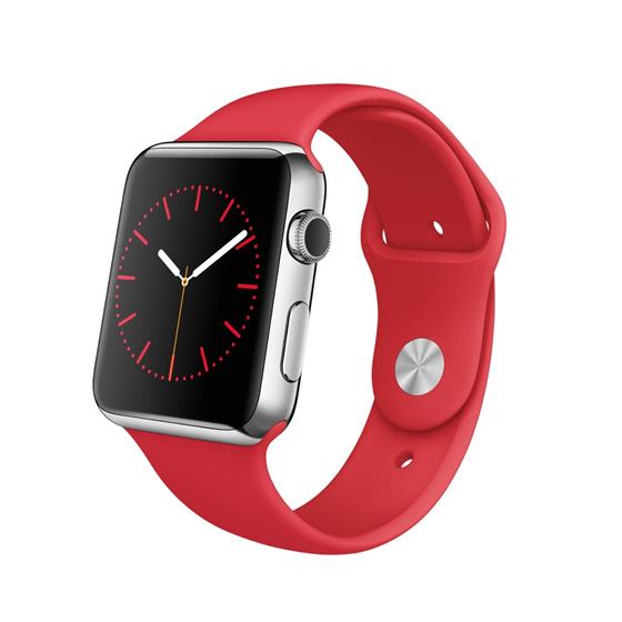 Apple Watch - pouzdro z nerezové oceli se sportovním řemínkem (PRODUCT)RED - velikosti 38 a 42 mm
