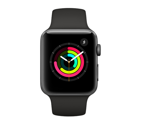Apple Watch Series 3 - vesmírně šedý hliník s černým sportovním řemínkem
