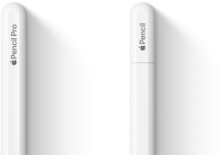 Apple Pencil Pro a Apple Pencil (USB‑C) vedle sebe