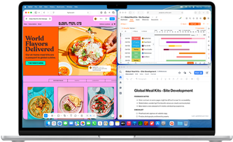 MacBook&nbsp;Air, na kterém je otevřených několik aplikací