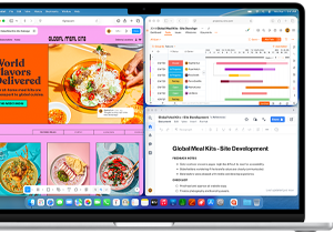 MacBook&nbsp;Air, na kterém je otevřených několik aplikací