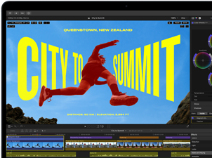 Obrazovka MacBooku&nbsp;Air s&nbsp;rozpracovanými úpravami videa ukazuje schopnosti čipu&nbsp;M5