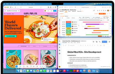 MacBook Air, na kterém je otevřených několik aplikací