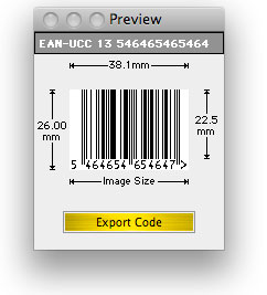 Barcode X Application Full Mac (creates all barcode types) ESD