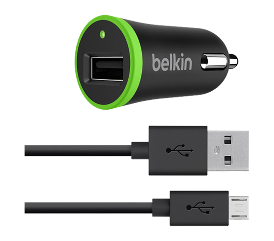 BELKIN USB autonabíječka (2,4 A) + Lightning kabel pro iPhone/iPod/iPad, černá