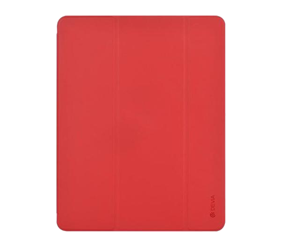 Devia kožený obal pro iPad Air 2019 s držákem pro Apple Pencil, červený