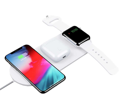 Devia MultiPad, bezdrátová Qi nabíječka pro tři zařízení, Apple Watch, Airpods a iPhone, bílá