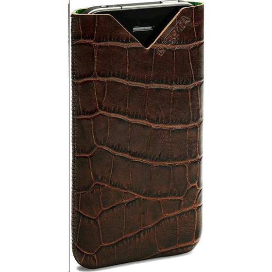Dicota Löv Form - pouzdro pro iPhone 4/4S brown crocodile / green