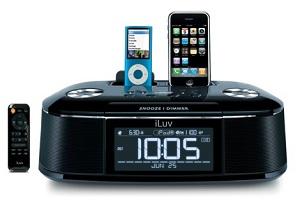 iLuv Hi-FI budík se dvěma docky pro iPhone (4, 4S) či iPod