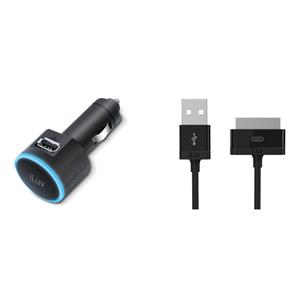 iLuv USB autonabíječka s kabelem pro iPad/iPhone/iPod, 2,1A
