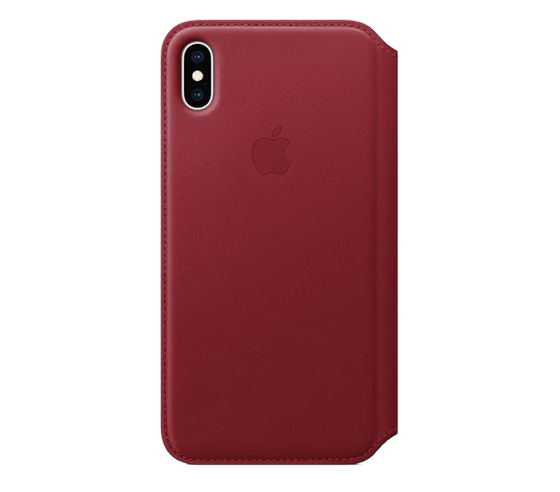 iPhone XS Max Leather Folio - červené kožené pouzdro (PRODUCT)RED