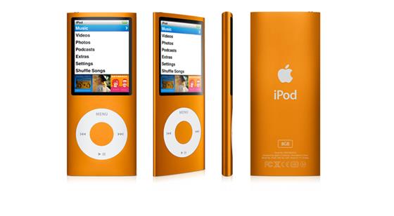 iPod nano 16GB oranžový (4G) + obal a USB kabel navíc zdarma