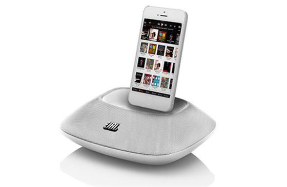 JBL OnBeat Micro - bílé reproduktory pro iPhone 5/iPod (lightning dock konektor)