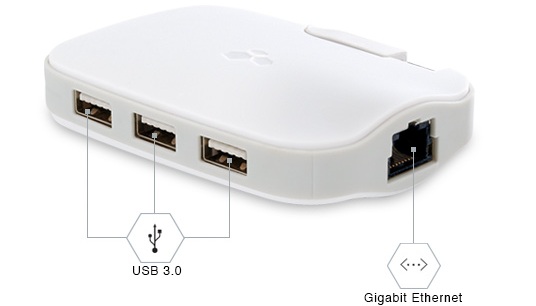Kanex DualRole Gigabit Ethernet + 3 portový USB Hub