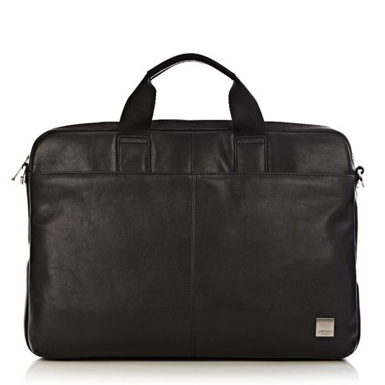 Knomo Durham, černá kožená taška pro MacBook Pro 15"