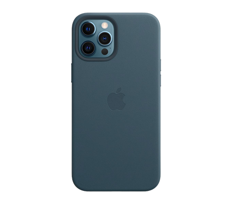 Kožený kryt s MagSafe na iPhone 12 Pro Max – baltsky modrý