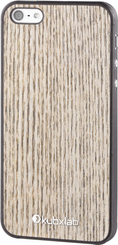 Kubxlab, ultratenký obal s dřevěnou zadní stranou pro iPhone SE/5S/5, světlý