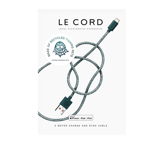LE CORD textilní Lightning kabel, 2 metry