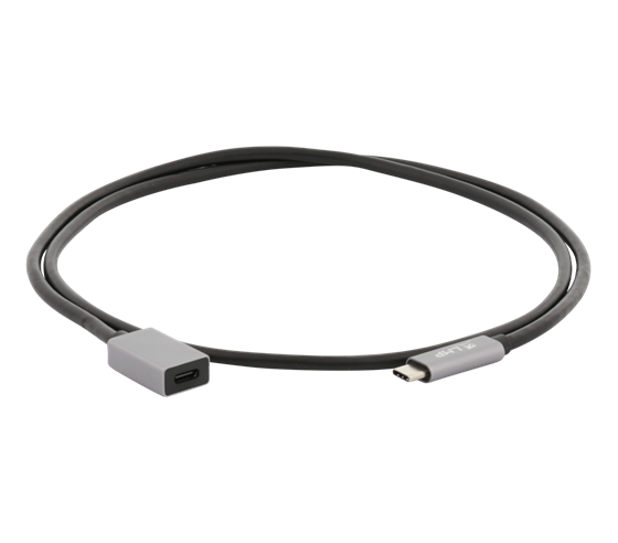 LMP USB-C (m) na USB-C (f) kabel s podporou přenosu videa, max. 5 Gbit/s, 3A, 1m, vesmírně šedý