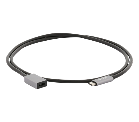 LMP USB-C (m) na USB-C (f) kabel s podporou přenosu videa, max. 5 Gbit/s, 3A, 1m, vesmírně šedý