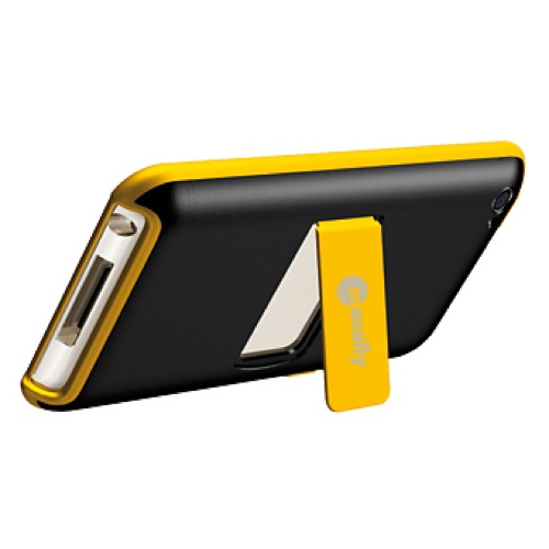 Macally KickStand, plastový kryt pro iPod touch 4G, černo-žlutý