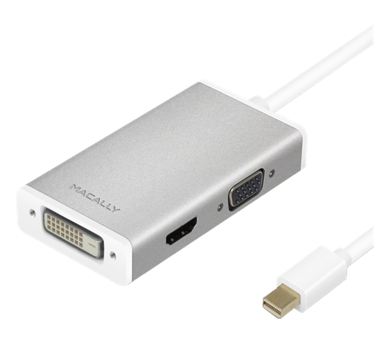 Macally Mini DisplayPort na 4K HDMI/DVI/VGA adaptér