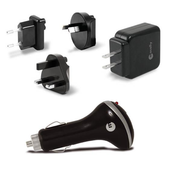 Macally USBPOWER zdroj s mezinárodními koncovkami a autonapáječ pro iPod a iPhone